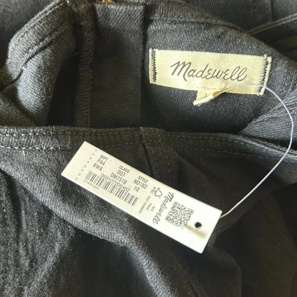 Madewell NO192 Denim Black Flare-Leg Jumpsuit in Bonner Wash Size 10 - Picture 7 of 7